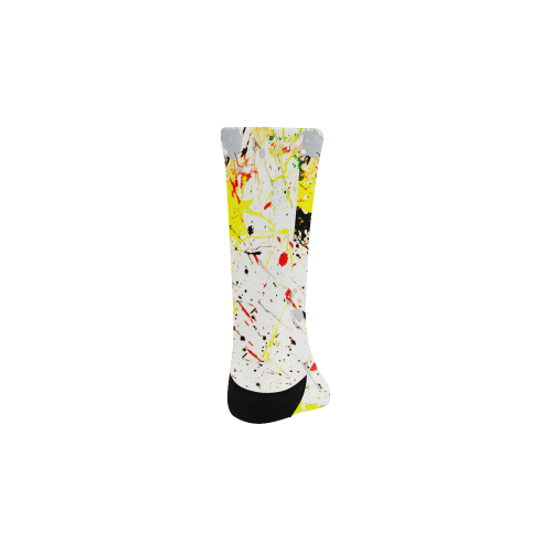 Yellow & Black Paint Splatter Kids' Custom Socks