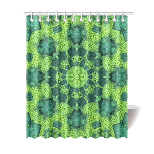 Green Theme Mandala Shower Curtain 69"x84"