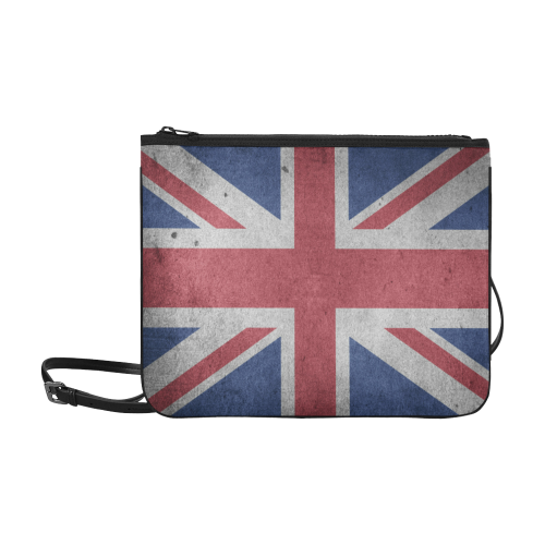 United Kingdom Union Jack Flag - Grunge 1 Slim Clutch Bag (Model 1668)