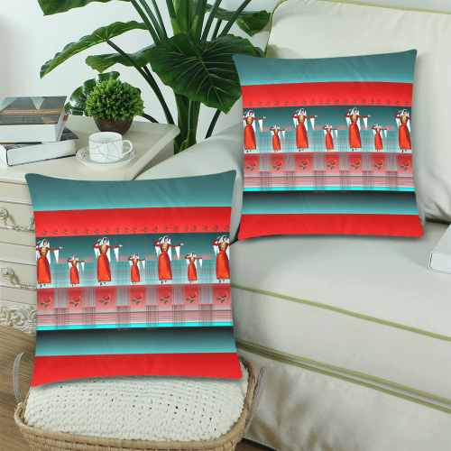 Armenian Dancers Custom Zippered Pillow Cases 18"x 18" (Twin Sides) (Set of 2)