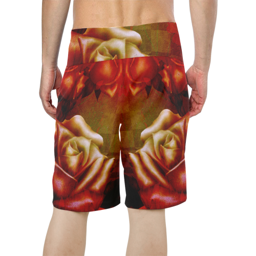 Wonderful red roses Men's All Over Print Board Shorts (Model L16)