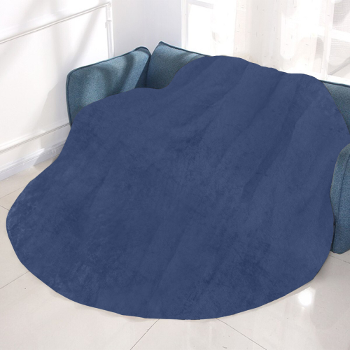 color Delft blue Circular Ultra-Soft Micro Fleece Blanket 47"
