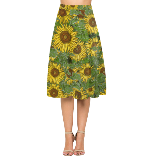 Sunflower Field Aoede Crepe Skirt (Model D16)