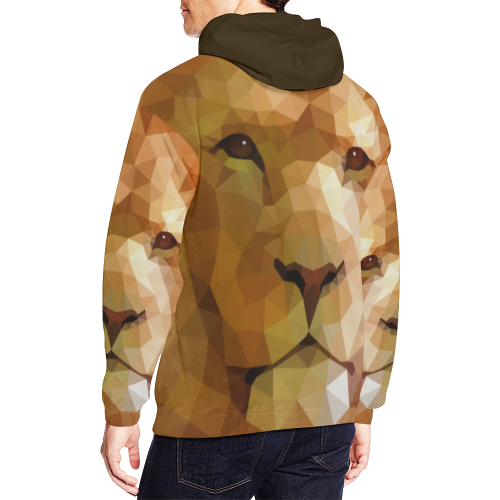 Polymetric Lion All Over Print Hoodie for Men/Large Size (USA Size) (Model H13)