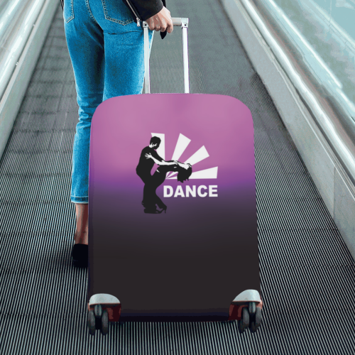 dance - dancing couple with purple background Luggage Cover/Large 26"-28"