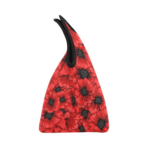 Red Hibiscus Neoprene Lunch Bag/Small (Model 1669)