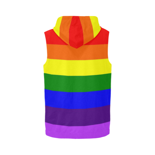 Rainbow Flag (Gay Pride - LGBTQIA+) All Over Print Sleeveless Zip Up Hoodie for Men (Model H16)