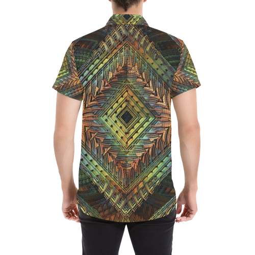 Diamond shaped, detailed pattern. Men's All Over Print Short Sleeve Shirt (Model T53)