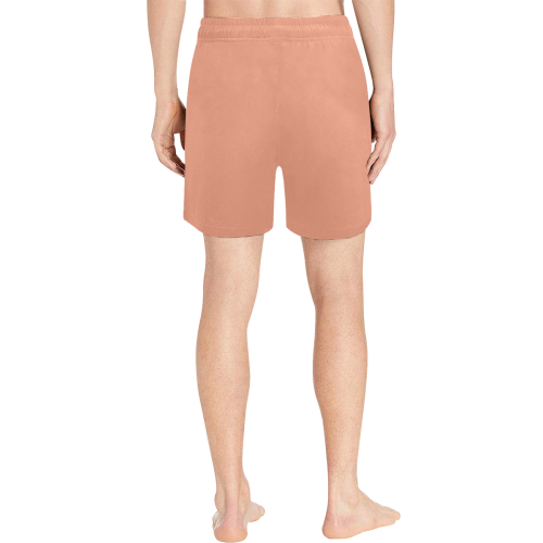 color dark salmon Men's Mid-Length Swim Shorts (Model L39)