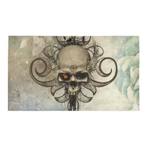 Creepy skull, vintage background Bath Rug 16''x 28''