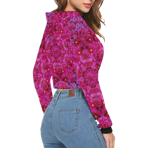 flower suprise to love and enjoy All Over Print Crop Hoodie for Women (Model H22)