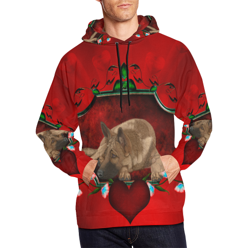 Wonderful german shepherd All Over Print Hoodie for Men/Large Size (USA Size) (Model H13)