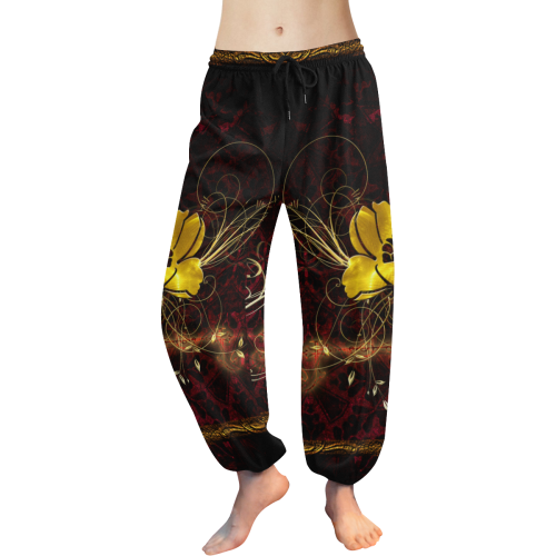 Beautiful flower with leaves Women's All Over Print Harem Pants (Model L18)