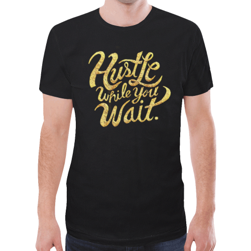 Hustle While You Wait New All Over Print T-shirt for Men (Model T45)