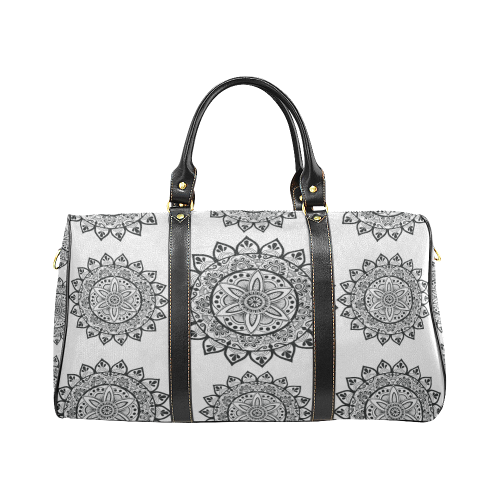 black mandala-grey travel bag New Waterproof Travel Bag/Large (Model 1639)