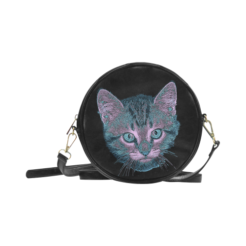 Cute Kitten Round Sling Bag (Model 1647)