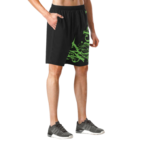 Wicked Green Shorts Men's All Over Print Elastic Beach Shorts (Model L20)