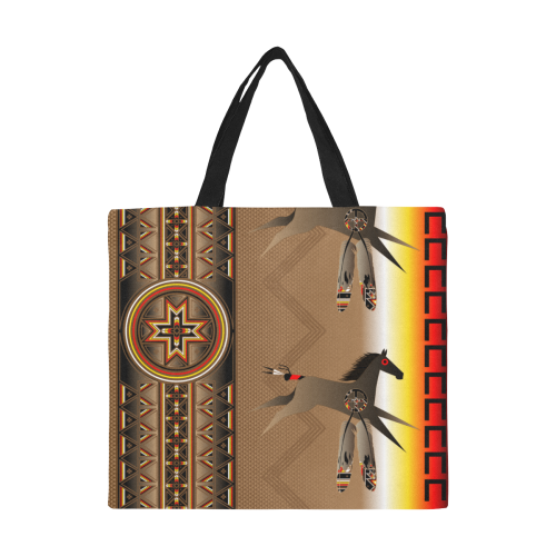 War Horse All Over Print Canvas Tote Bag/Large (Model 1699)