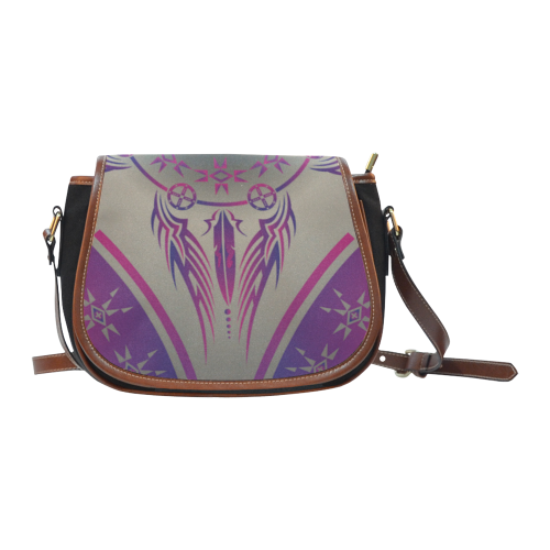 Fire (Purple) Saddle Bag/Small (Model 1649)(Flap Customization)