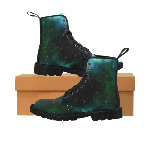 green galaxy Martin Boots for Men (Black) (Model 1203H)