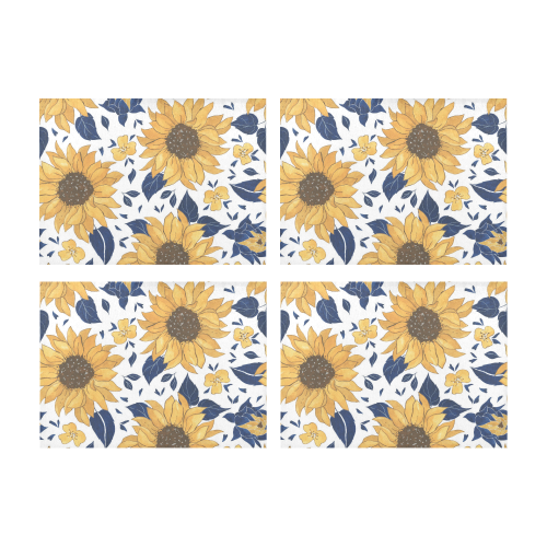 Sunflowers 14"X19" Placemats Set of 4 Placemat 14’’ x 19’’ (Set of 4)