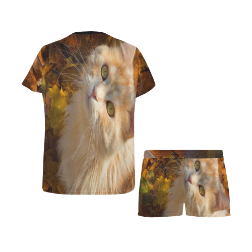 cat Women's Short Pajama Set