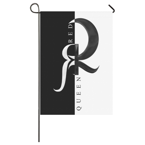 Red Queen Black & White Symbol Logo Garden Flag 28''x40'' （Without Flagpole）