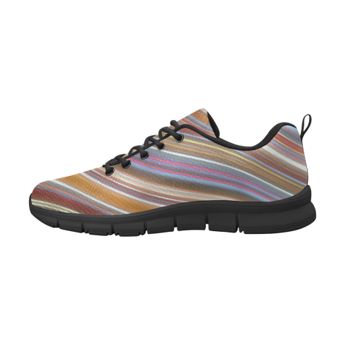 Wild Wavy Lines 02 Women's Breathable Running Shoes (Model 055)