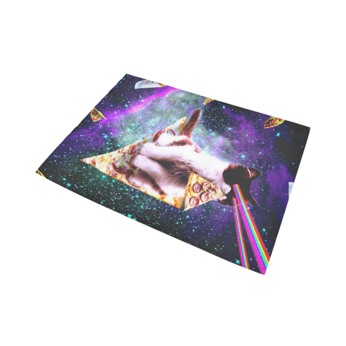 Outer Space Pizza Cat - Rainbow Laser, Taco, Burrito Area Rug7'x5'