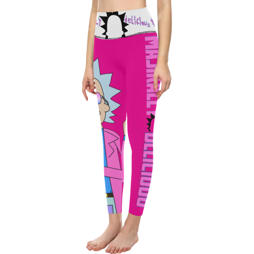 Majikally Delicious RnM All Over Print High-Waisted Leggings (Model L36)