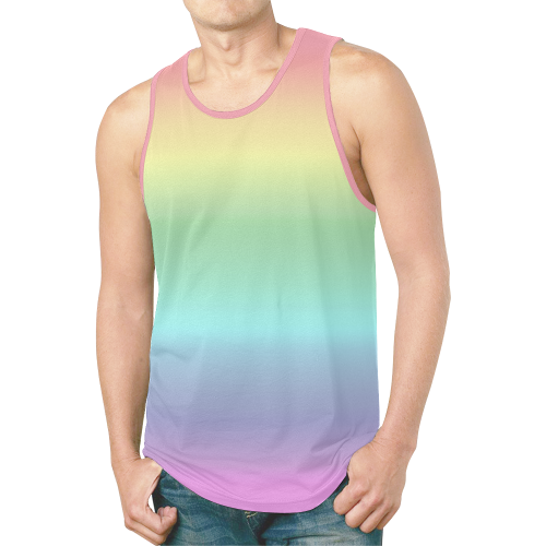 Pastel Rainbow New All Over Print Tank Top for Men (Model T46)