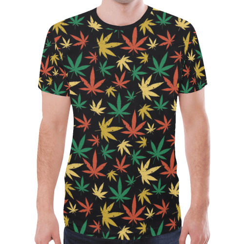 Cannabis Pattern New All Over Print T-shirt for Men (Model T45)
