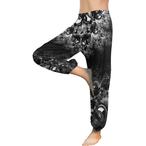 Midnight Frost Fractal Abstract Women's All Over Print Harem Pants (Model L18)
