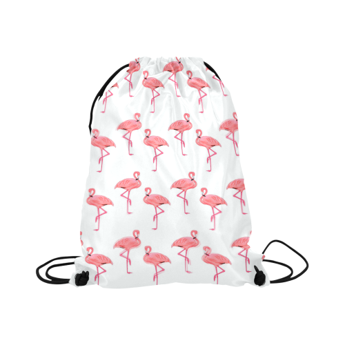 Pink Flamingo Pattern Large Drawstring Bag Model 1604 (Twin Sides)  16.5"(W) * 19.3"(H)