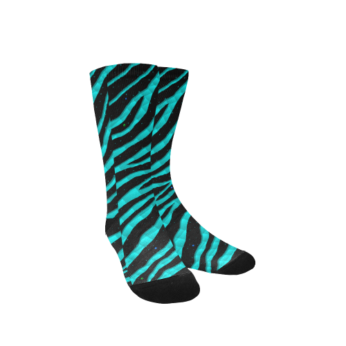 Ripped SpaceTime Stripes - Cyan Women's Custom Socks