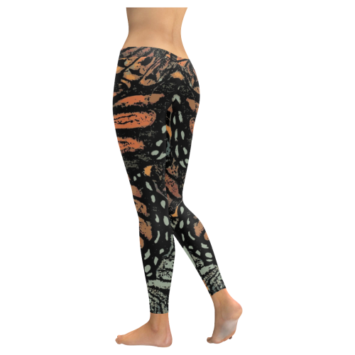 Monarch Collage Women's Low Rise Leggings (Invisible Stitch) (Model L05)
