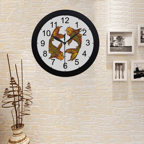 Brillant Koi Fish Circular Plastic Wall clock
