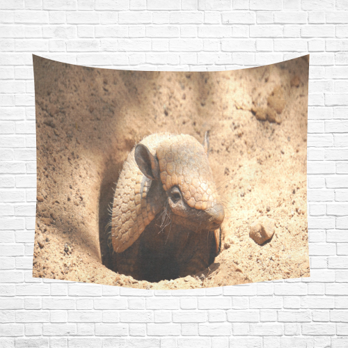 Baby Armadillo Cotton Linen Wall Tapestry 60"x 51"