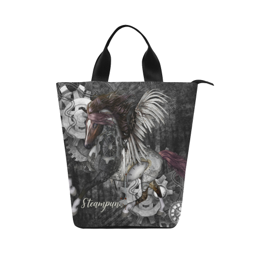 Aweswome steampunk horse with wings Nylon Lunch Tote Bag (Model 1670)