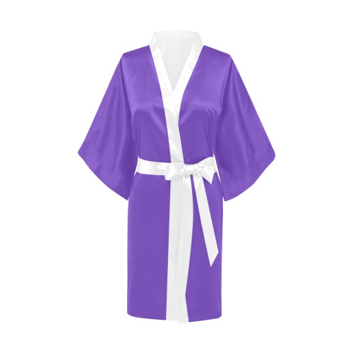 violet purple with white trim Kimono Robe