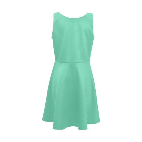 color medium aquamarine Girls' Sleeveless Sundress (Model D56)