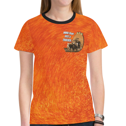 More than just a trucker New All Over Print T-shirt for Women (Model T45)