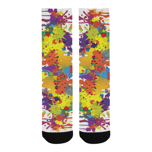 CRAZY multicolored double running SPLASHES Trouser Socks (For Men)