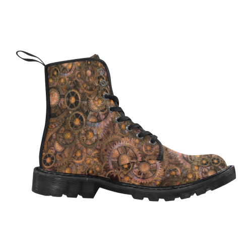 Steampunk Cogs Martin Boots for Men (Black) (Model 1203H)