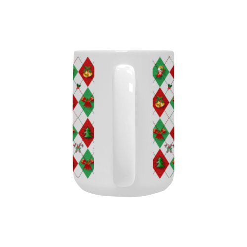 Christmas Argyle Ugly Sweater Pattern Custom Ceramic Mug (15OZ)