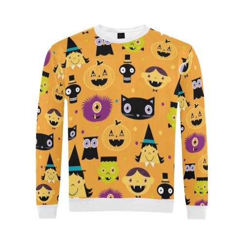 Funny Halloween All Over Print Crewneck Sweatshirt for Men/Large (Model H18)