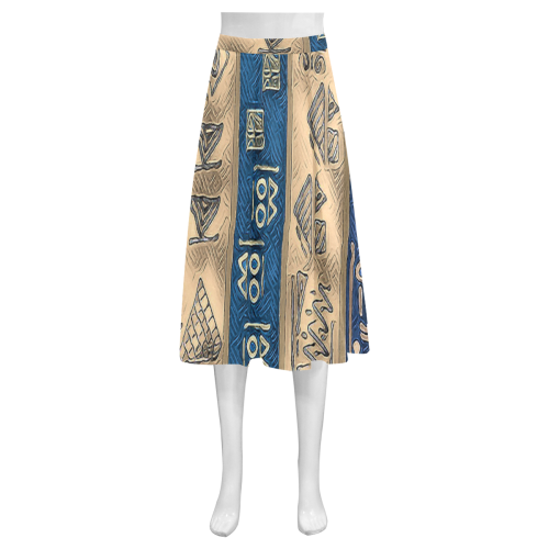 WooBoo Stripes Mnemosyne Women's Crepe Skirt (Model D16)