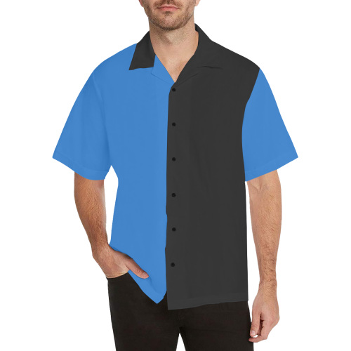 casual blue and black Hawaiian Shirt (Model T58)