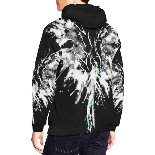 Phoenix - Abstract Painting Bird White 1 All Over Print Hoodie for Men (USA Size) (Model H13)
