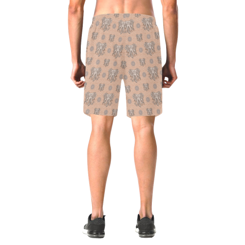 Ethnic Elephant Mandala Pattern Men's All Over Print Elastic Beach Shorts (Model L20)